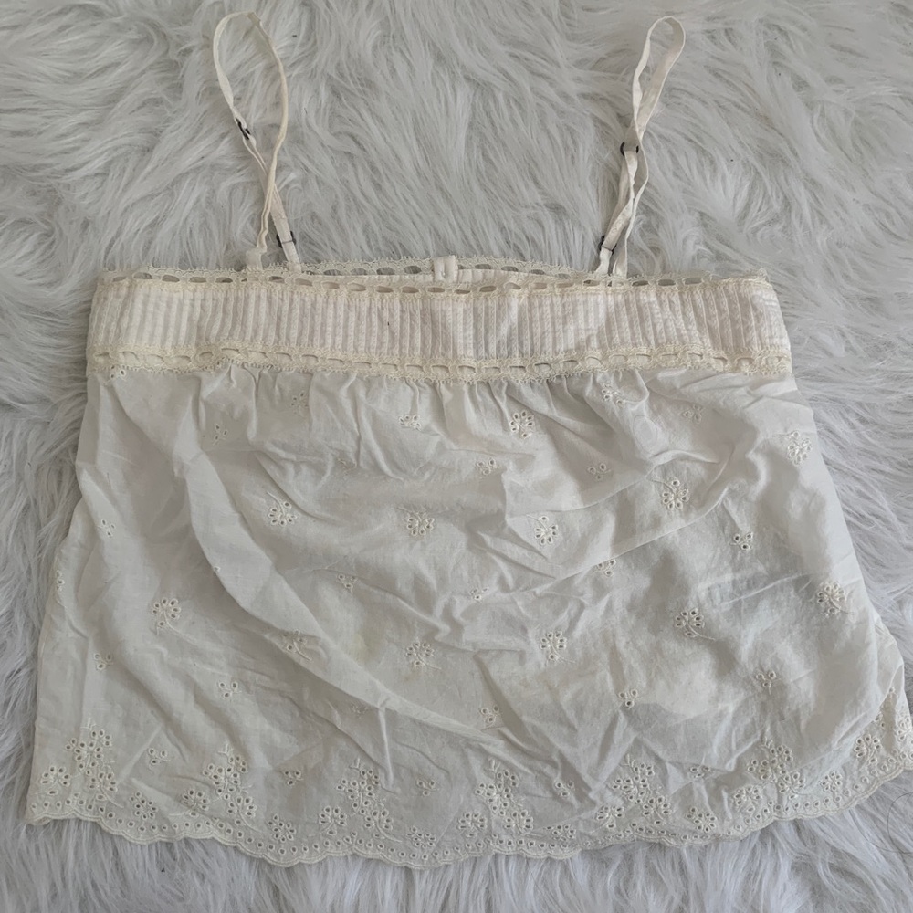 A&F White Crop Top